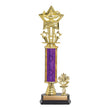 Trophy Kit Gold Blaze Round w Bell Riser on RSB Base w Trim Post, 7"-D&G Trophies Inc.-D and G Trophies Inc.