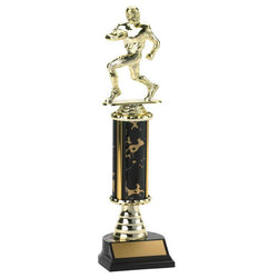 Trophy Kit Gold Marble Round w Bell Riser on RSB Black Base, 7